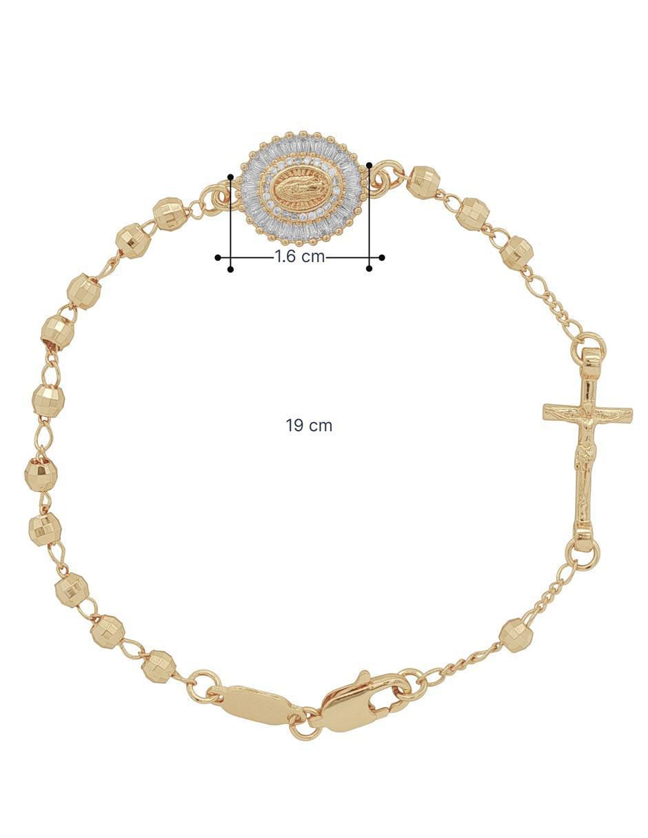 Pulsera con zirconia 18 K acabado chapa de oro 5