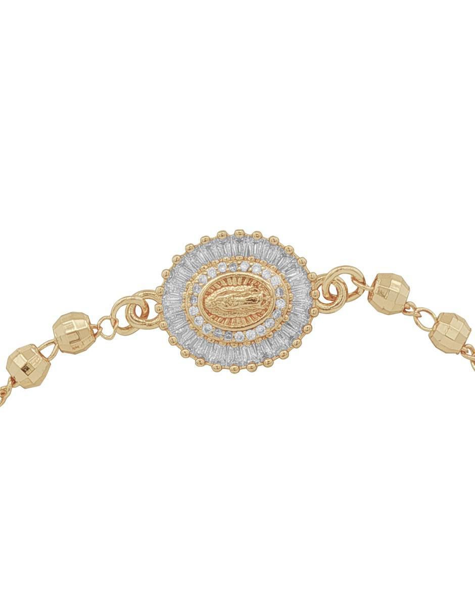 Pulsera con zirconia 18 K acabado chapa de oro 3