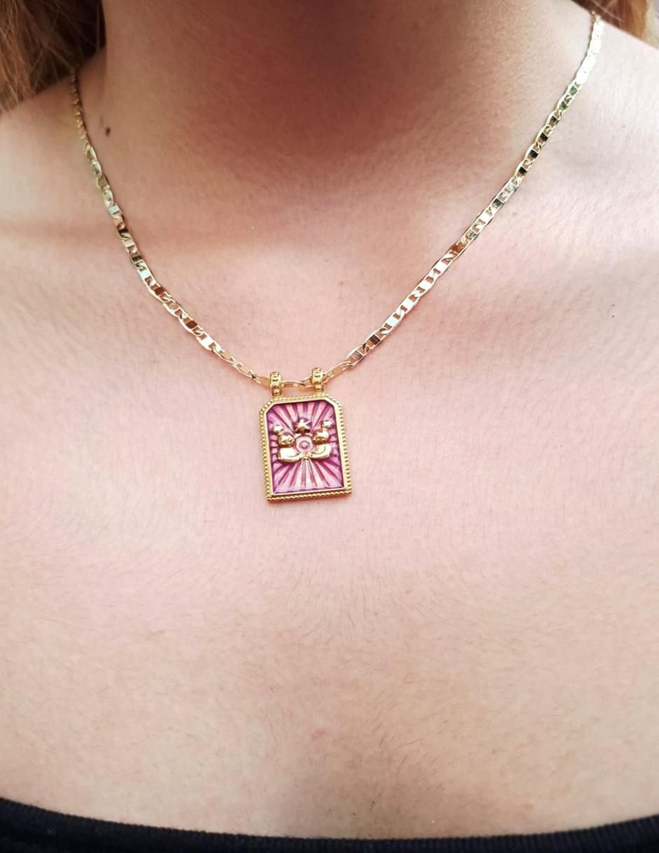 Collar con dije de signo zodiacal Constelaciones de oro laminado