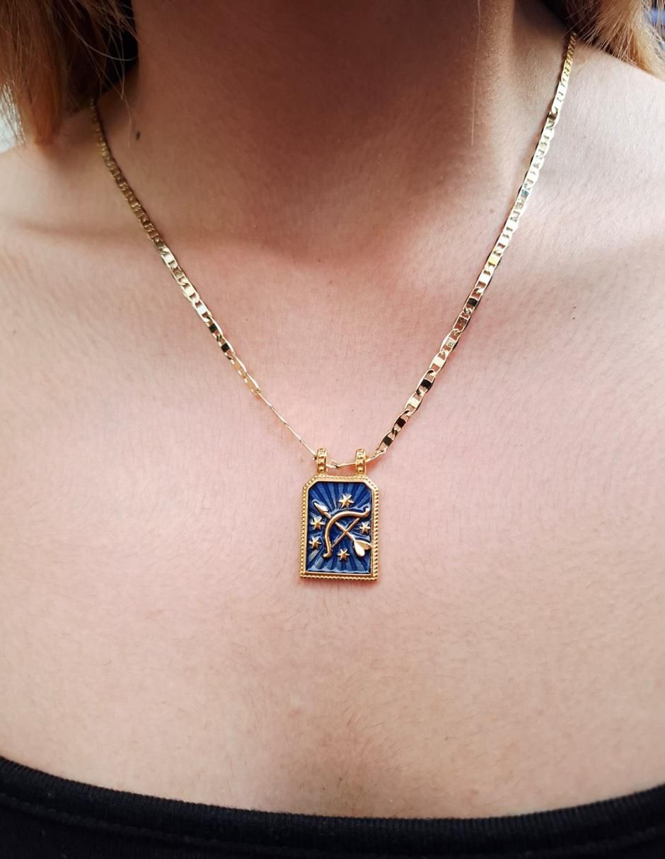 Collar con dije signo zodiacal Constelaciones de oro laminado 10 K 3