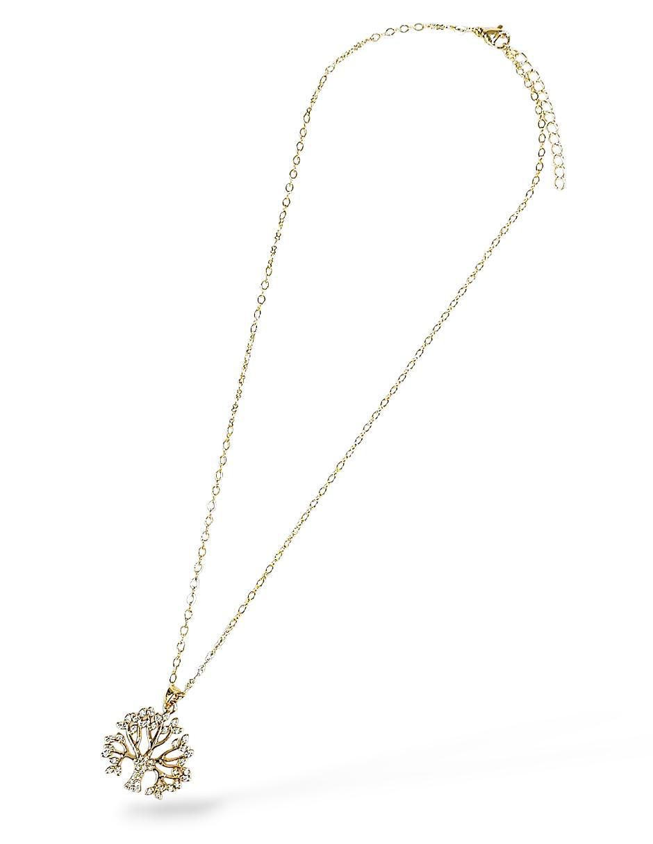 Aretes y collar de árbol 18 k zirconia