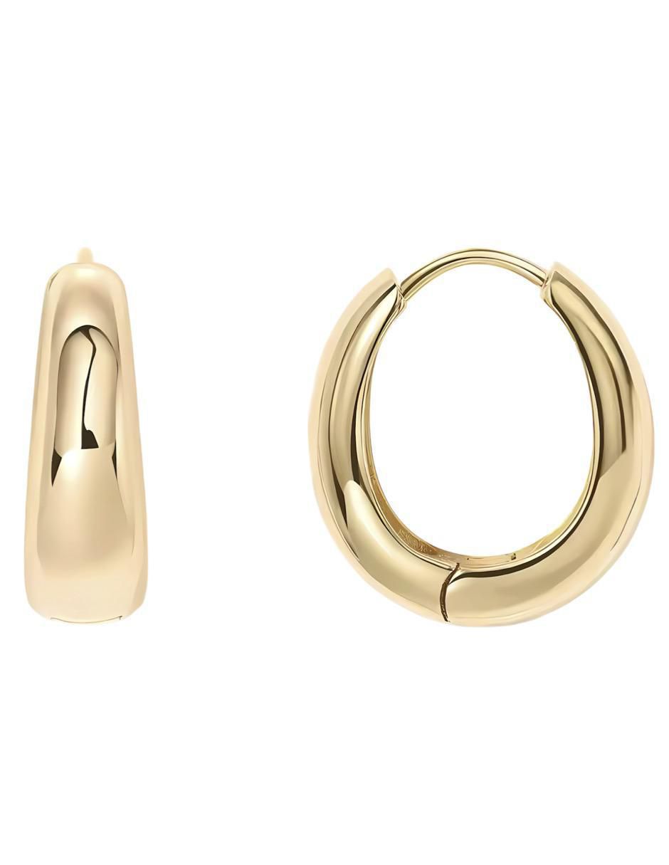 Aretes de aro de plata P 925 y 14 K con acabado chapa de oro 2