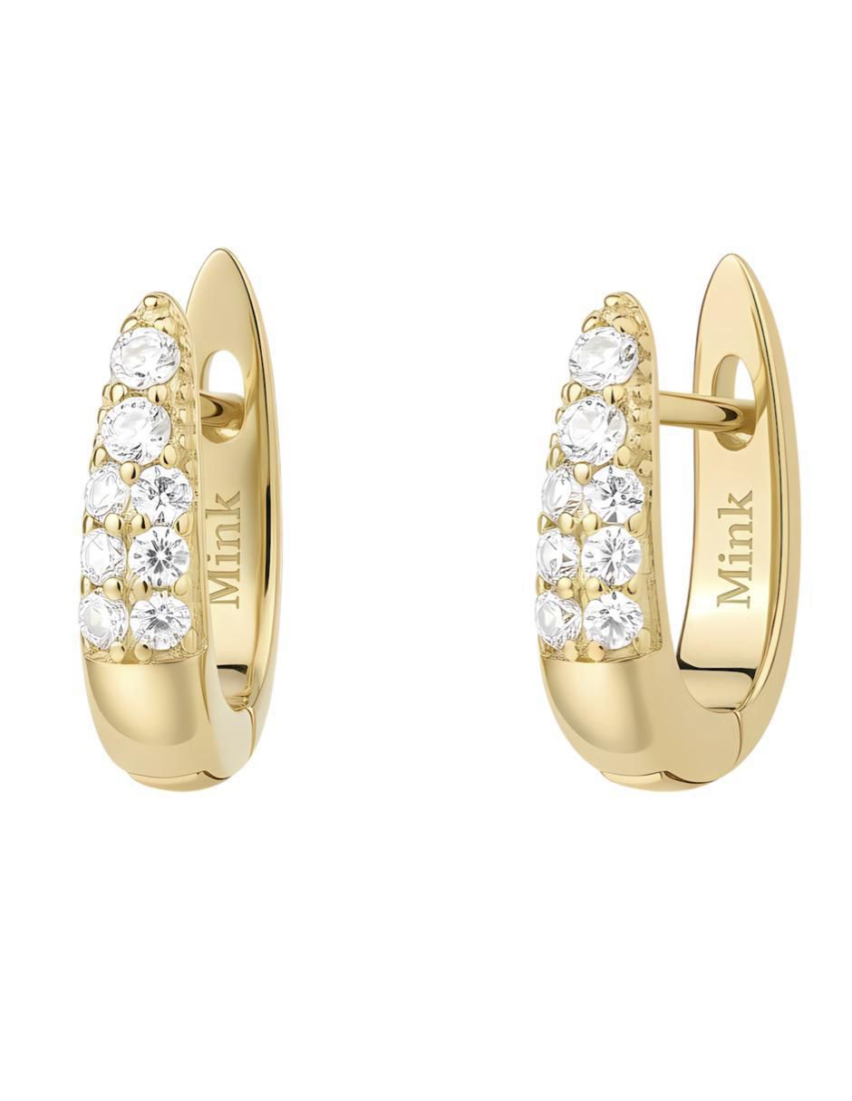 Aretes de aro de plata P 925 y 14 K con acabado chapa de oro