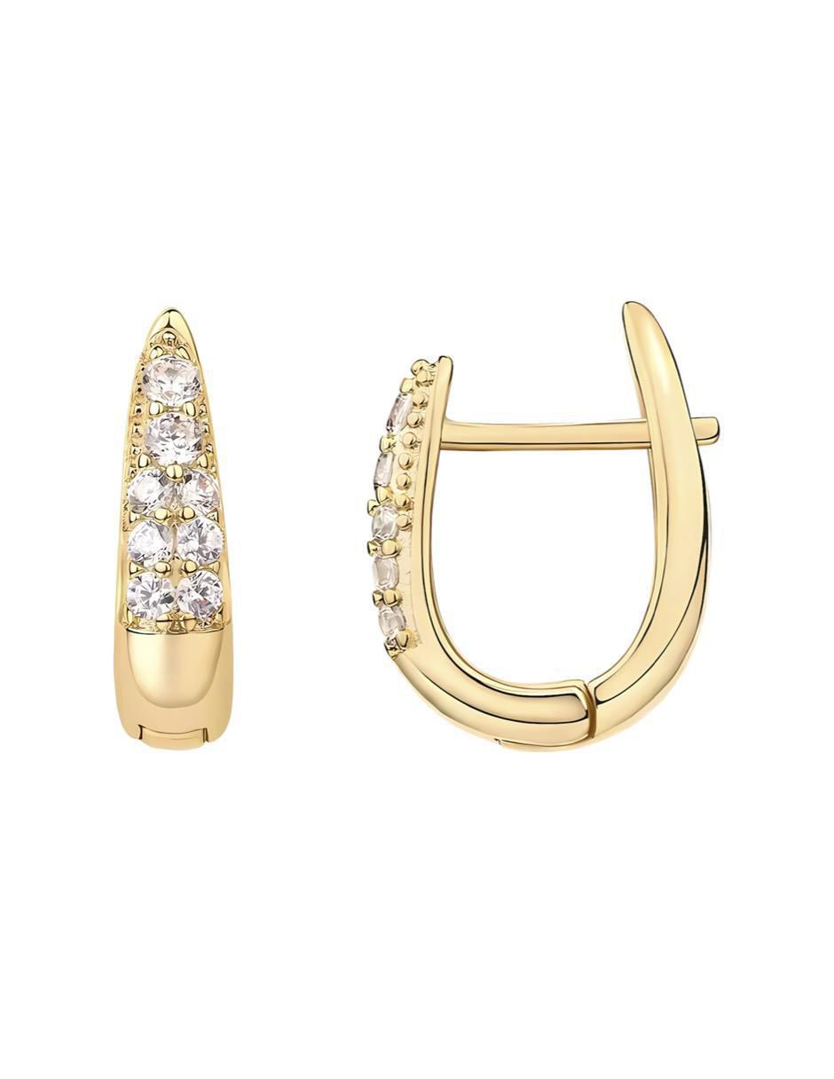 Aretes de aro de plata P 925 y 14 K con acabado chapa de oro 2