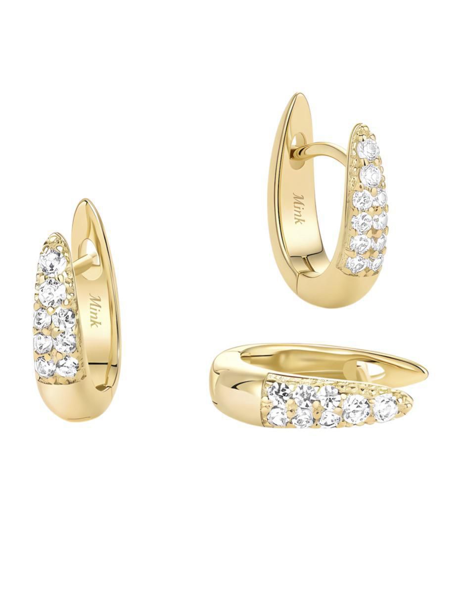 Aretes de aro de plata P 925 y 14 K con acabado chapa de oro 5