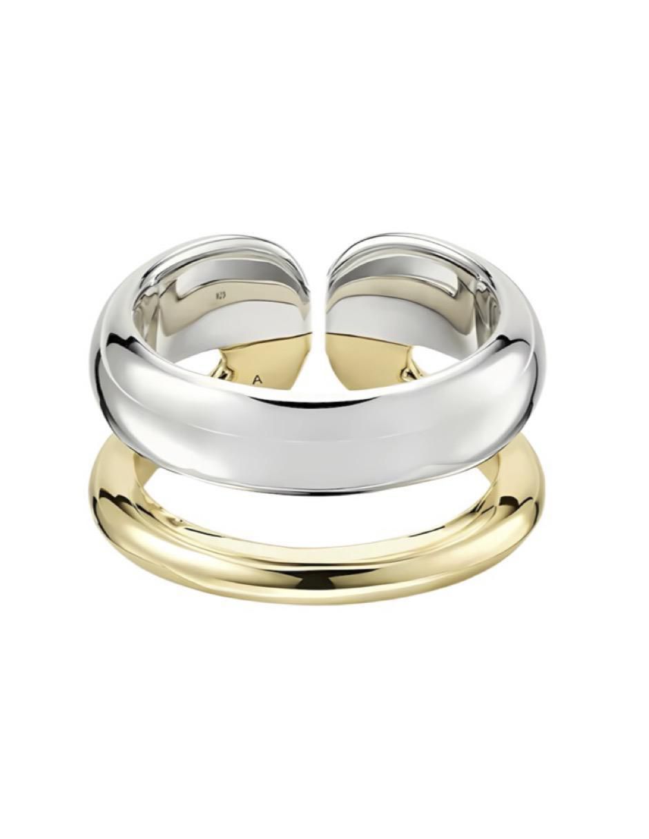 Anillo circular P 925 de plata brillante