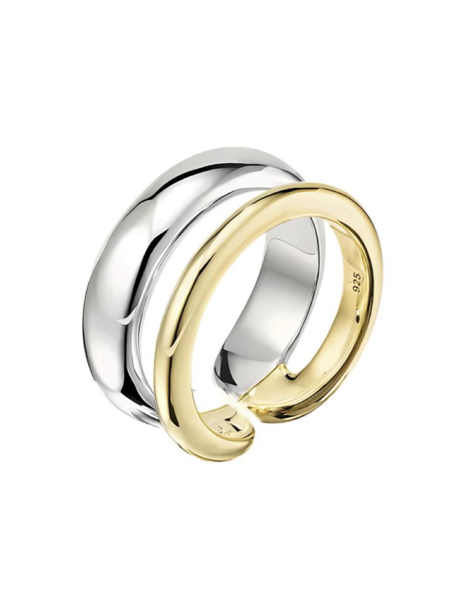 Anillo circular P 925 de plata brillante
