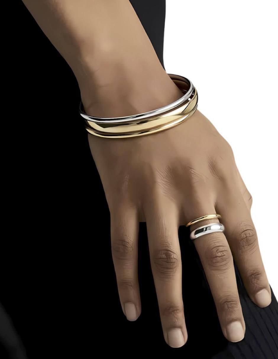 Anillo circular P 925 de plata brillante