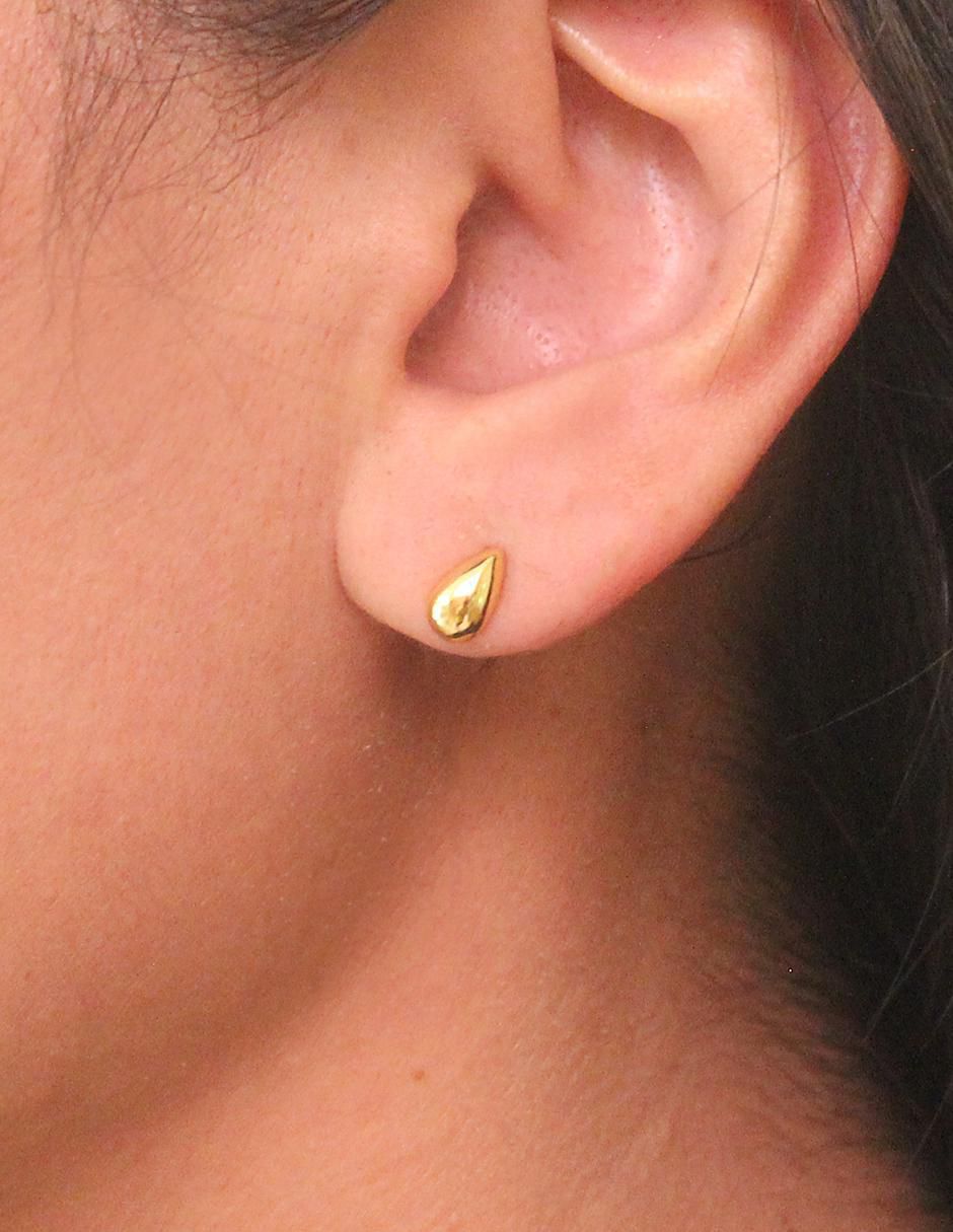 Aretes de gota de plata P 925 con acabado chapa de oro 3