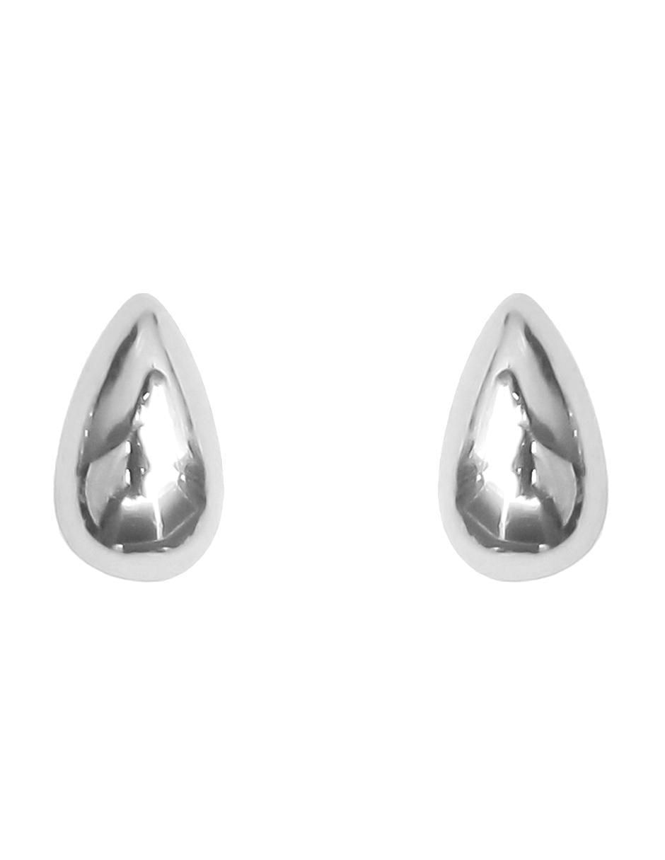 Aretes de gota de plata P 925 con acabado baño de rodio
