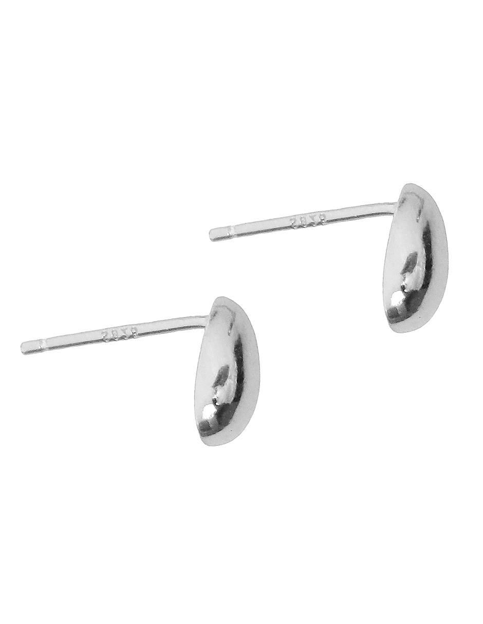 Aretes de gota de plata P 925 con acabado baño de rodio 2