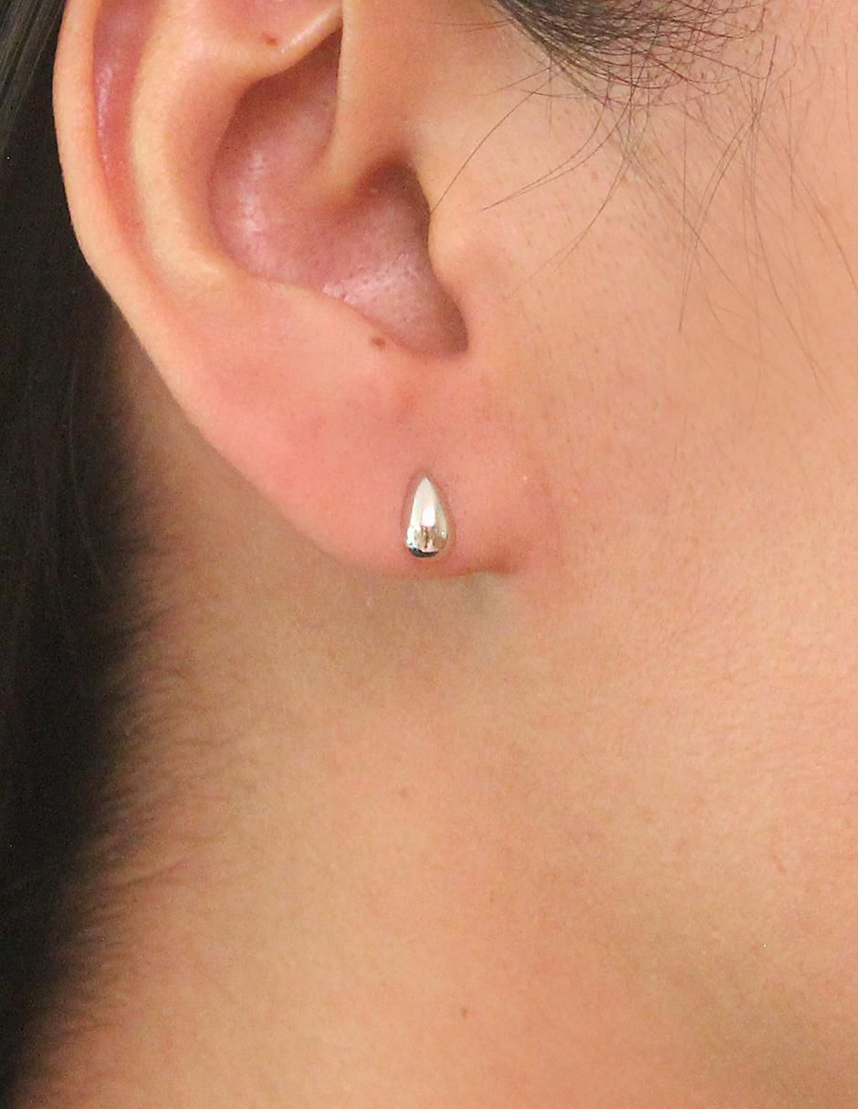 Aretes de gota de plata P 925 con acabado baño de rodio 3