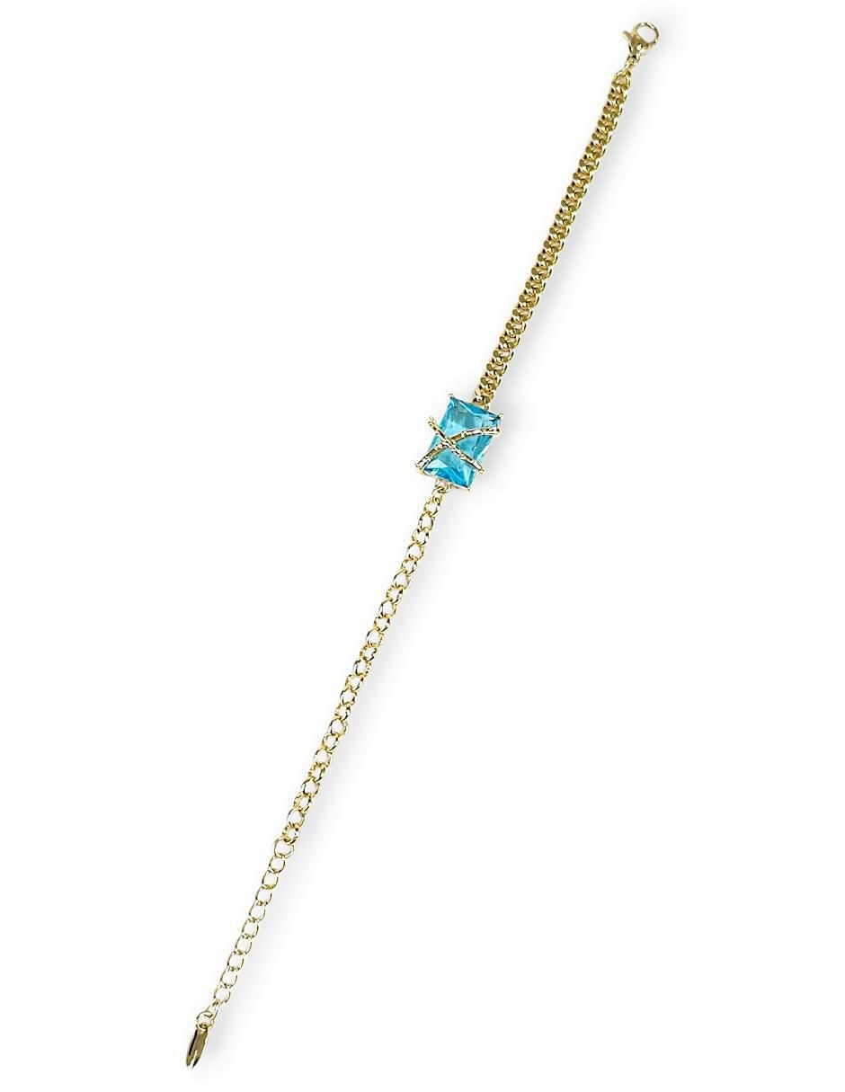 Pulsera con zirconia acabado baño de oro 18 K