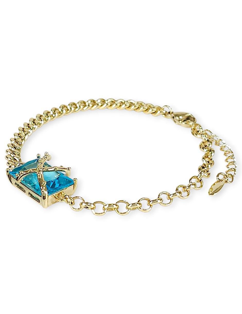 Pulsera con zirconia acabado baño de oro 18 K