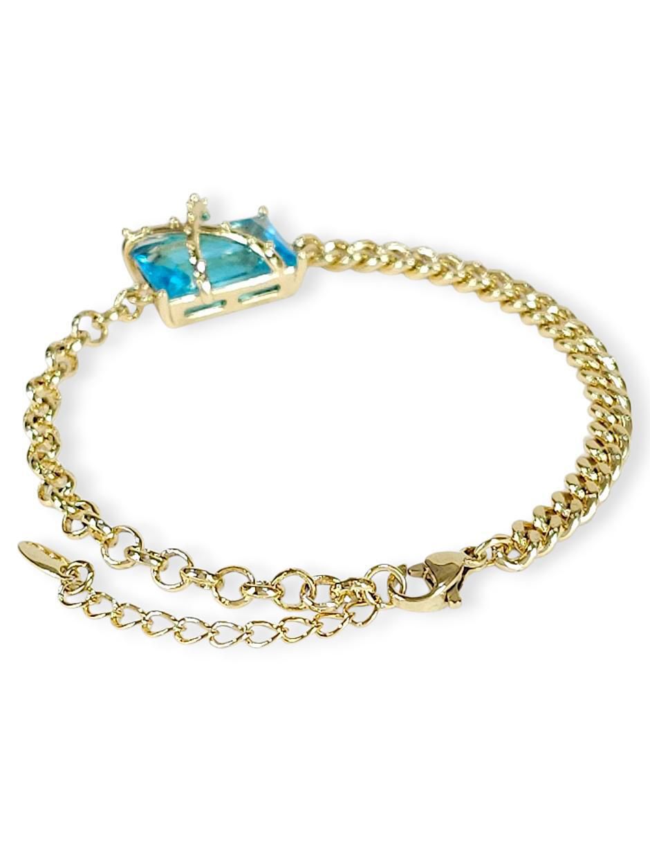 Pulsera con zirconia acabado baño de oro 18 K 5