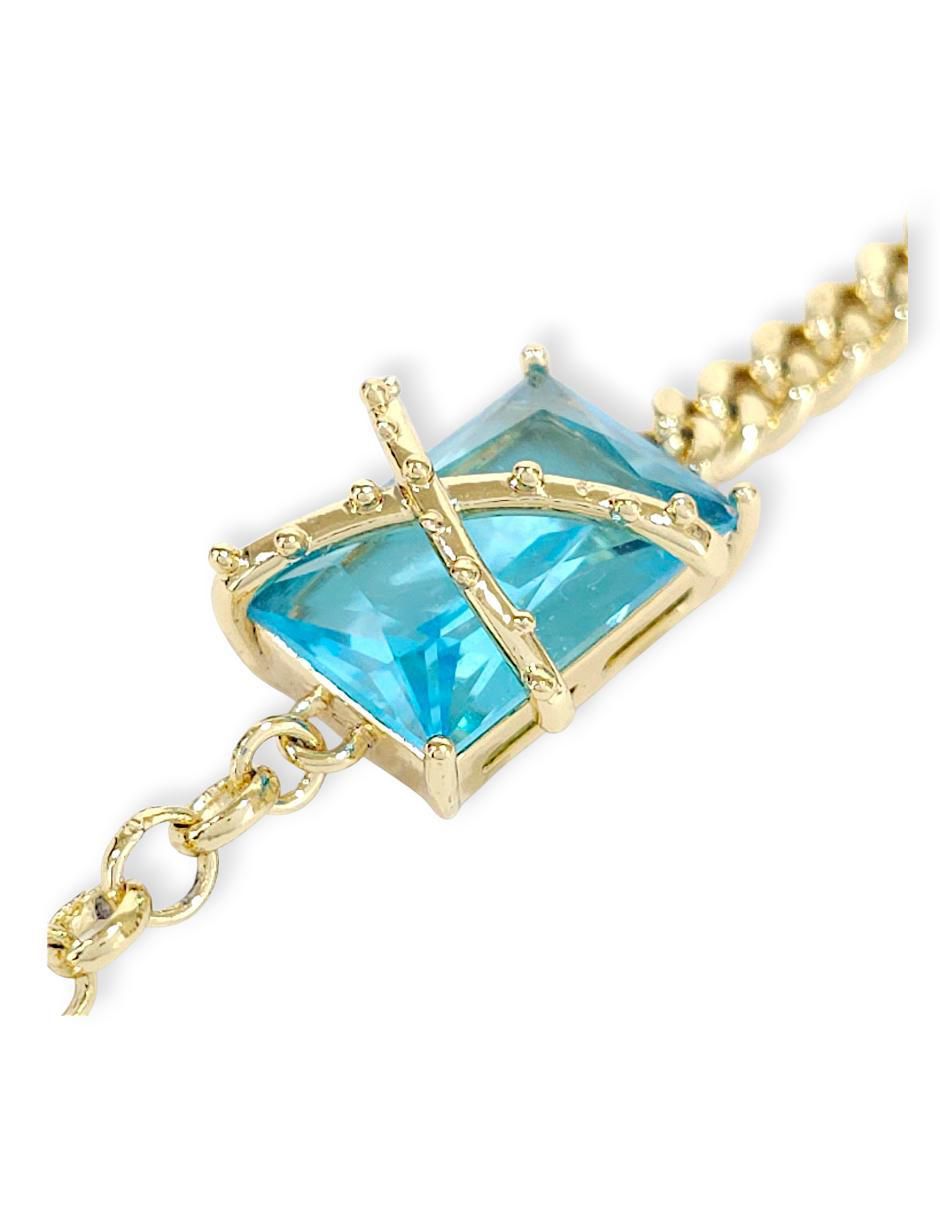 Pulsera con zirconia acabado baño de oro 18 K 6