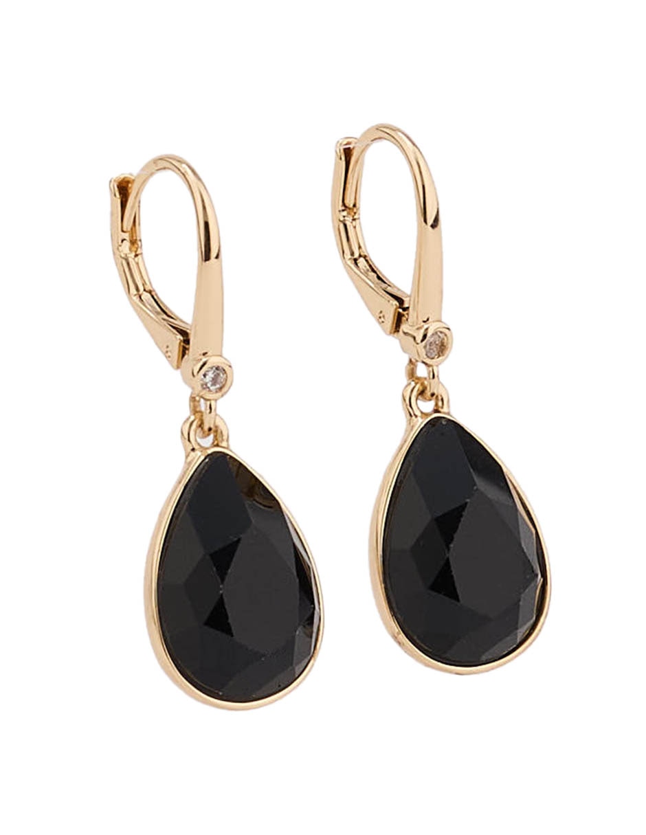 Aretes largos de gota con acabado brillante 2