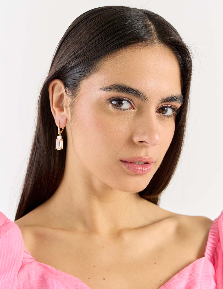 Aretes con acabado pavé cristal 5