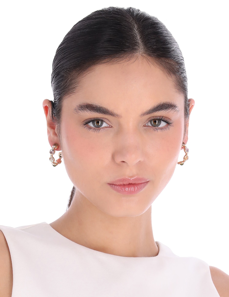 Aretes de aro Dreams con acabado pavé 3
