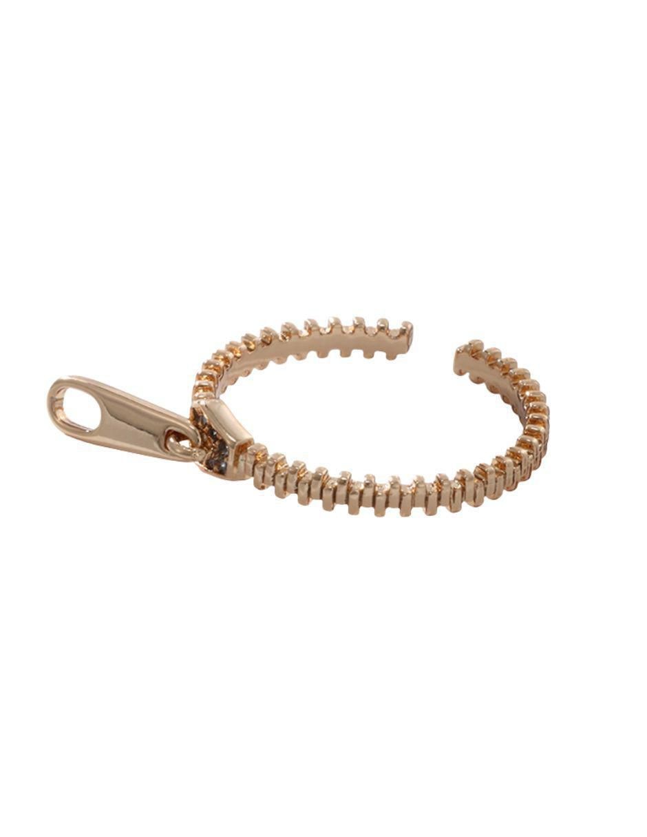 Anillo circular 10 k de oro laminado zirconia pulido