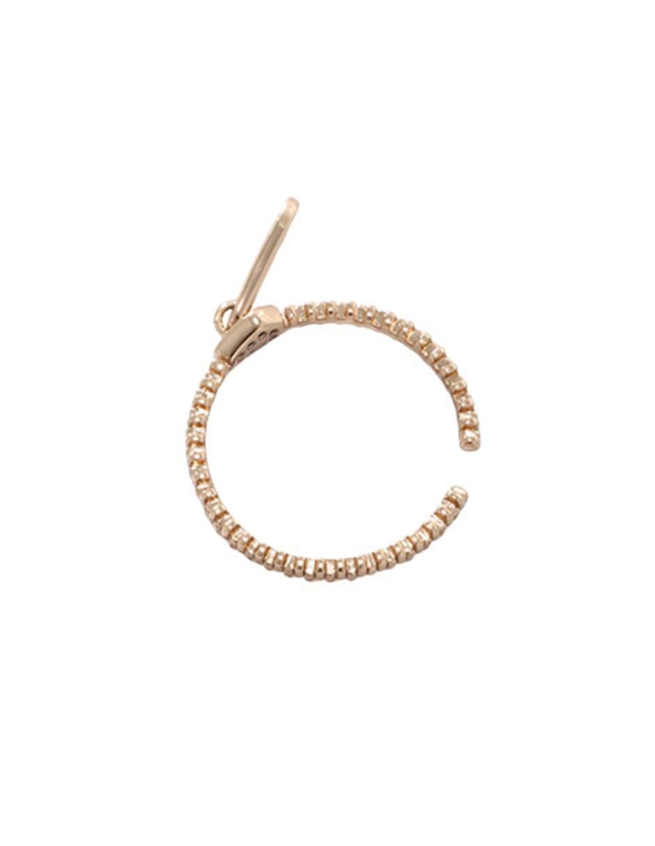 Anillo circular 10 k de oro laminado zirconia pulido