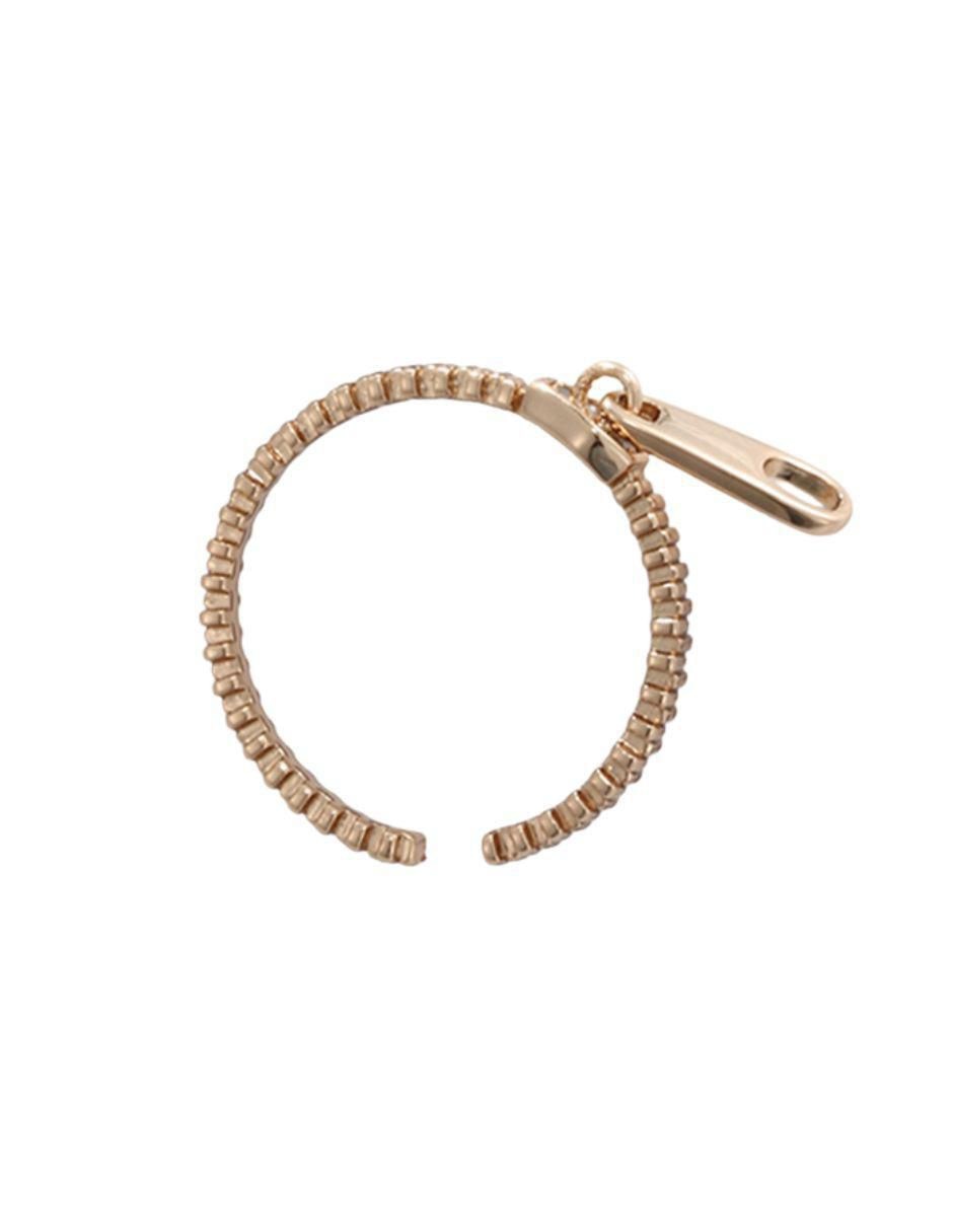 Anillo circular 10 k de oro laminado zirconia pulido