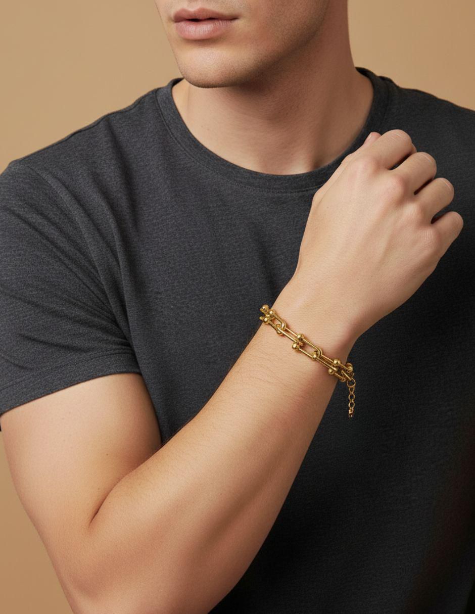 Pulsera de oro laminado 8 K acabado pulido 5