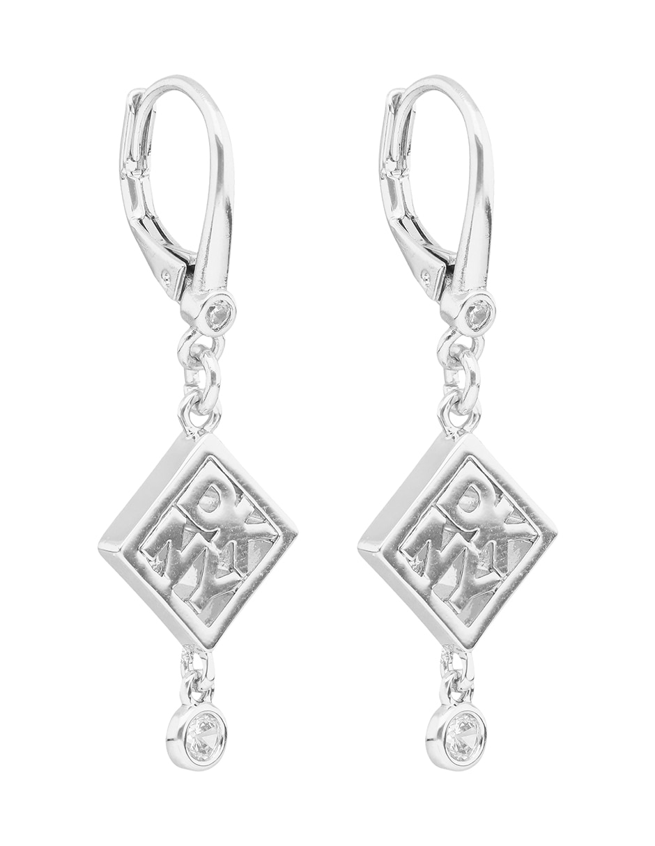 Aretes de rombo con acabado brillante circonita 3