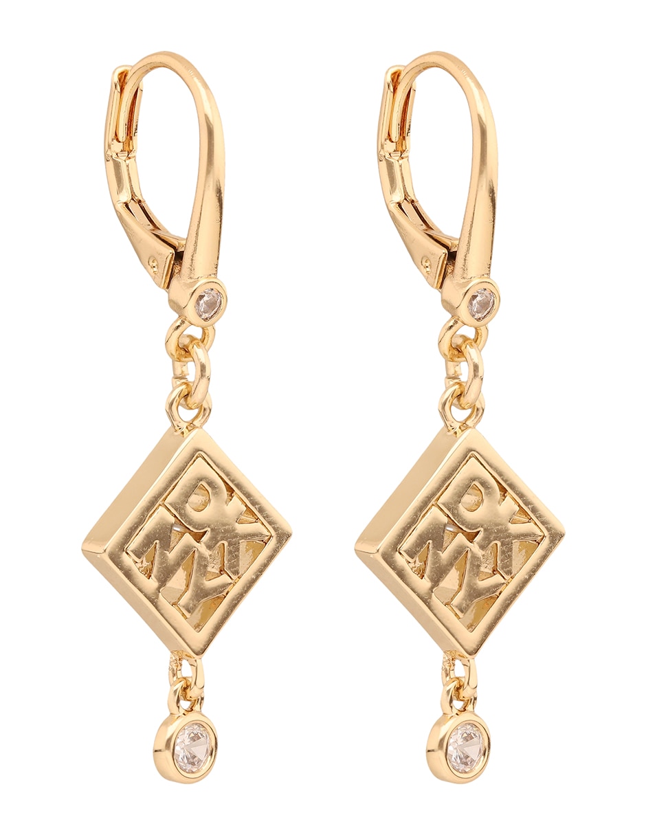 Aretes de rombo con acabado brillante circonita 2