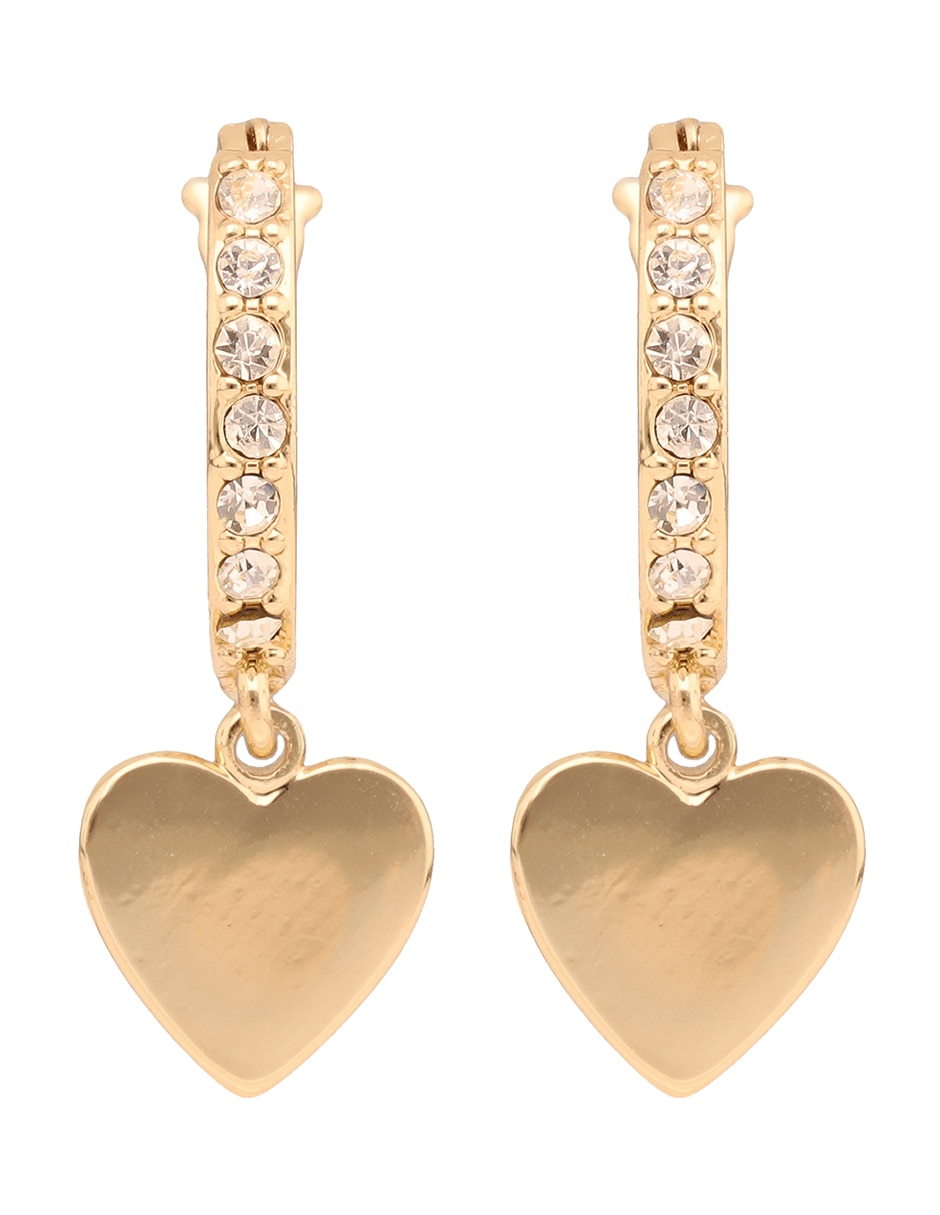 Arracadas de corazón con acabado pavé 1