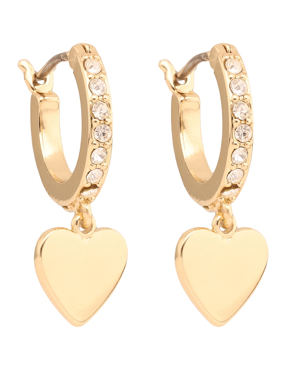 Arracadas de corazón con acabado pavé 2