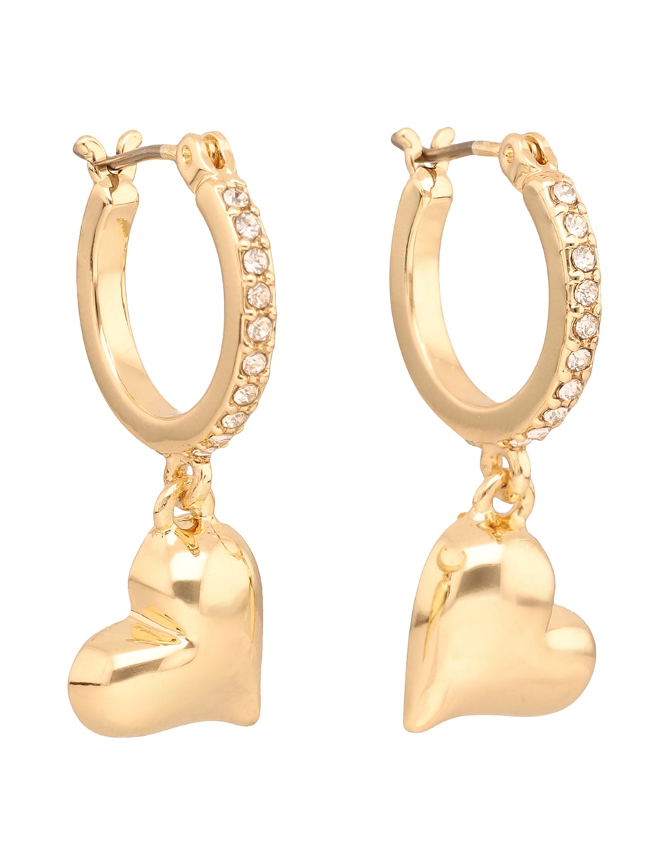 Aretes de corazón con acabado pulido 2