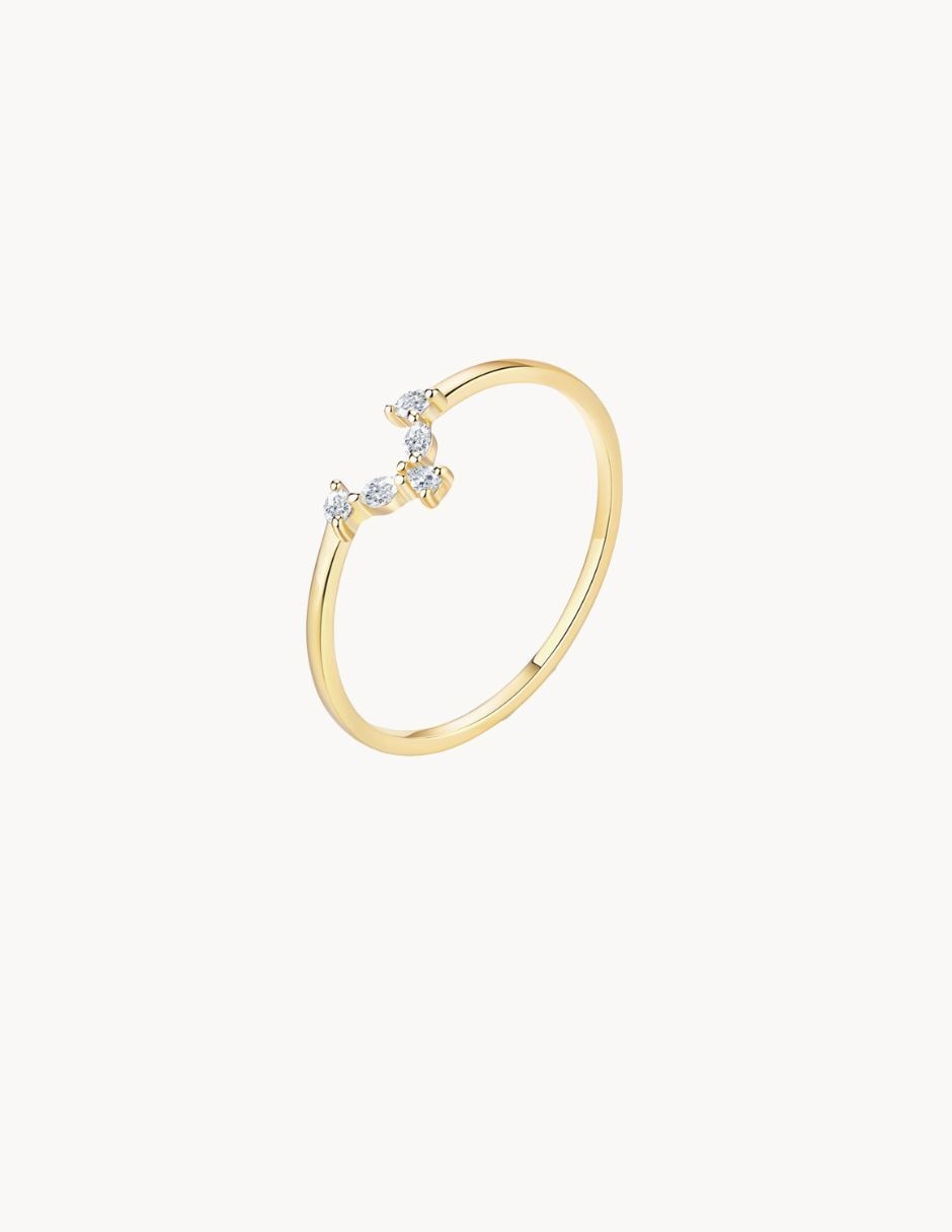Anillo Olivia Wild 18 K circonita baño de oro