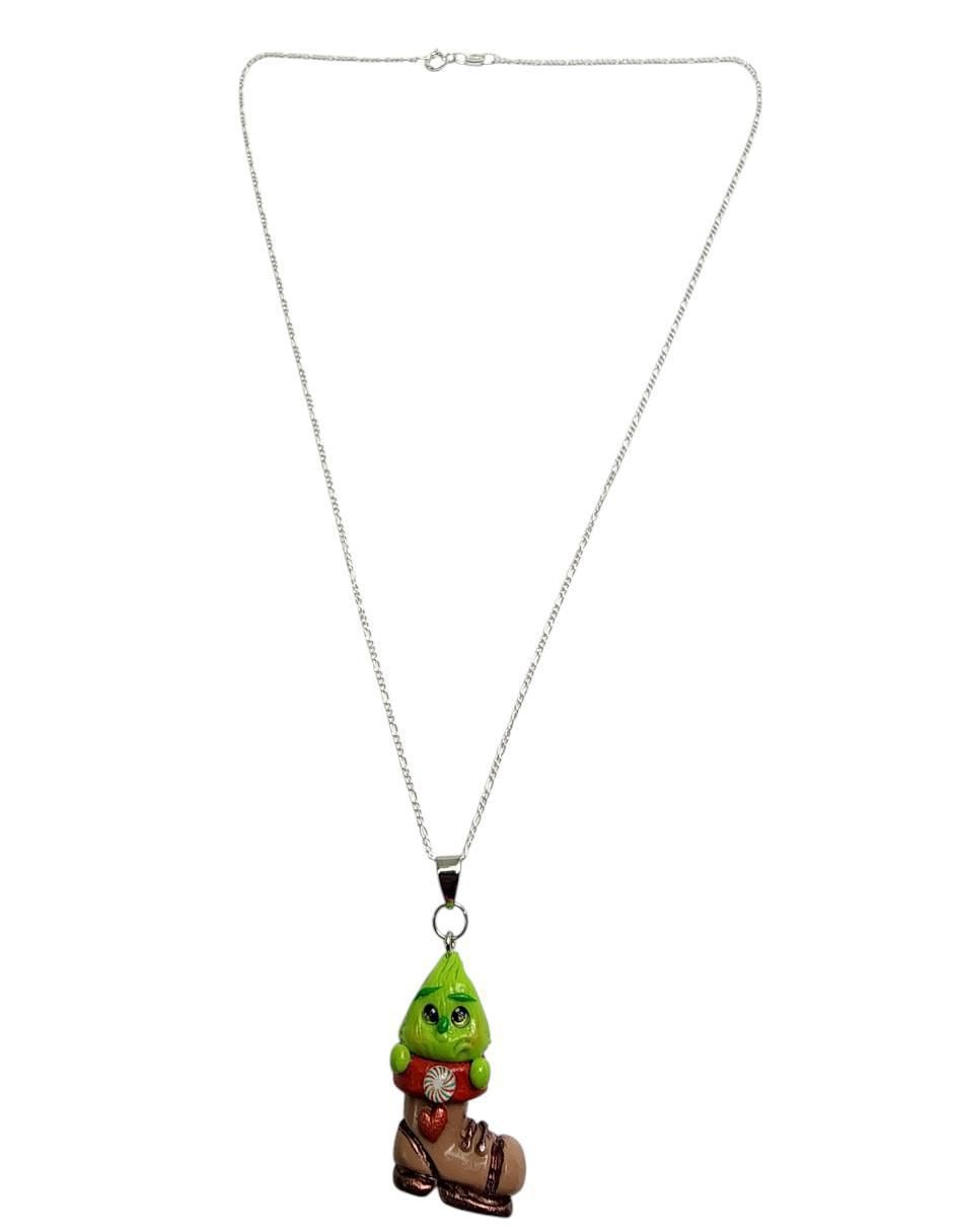 Collar Navidad Grinch de plata P 925 2