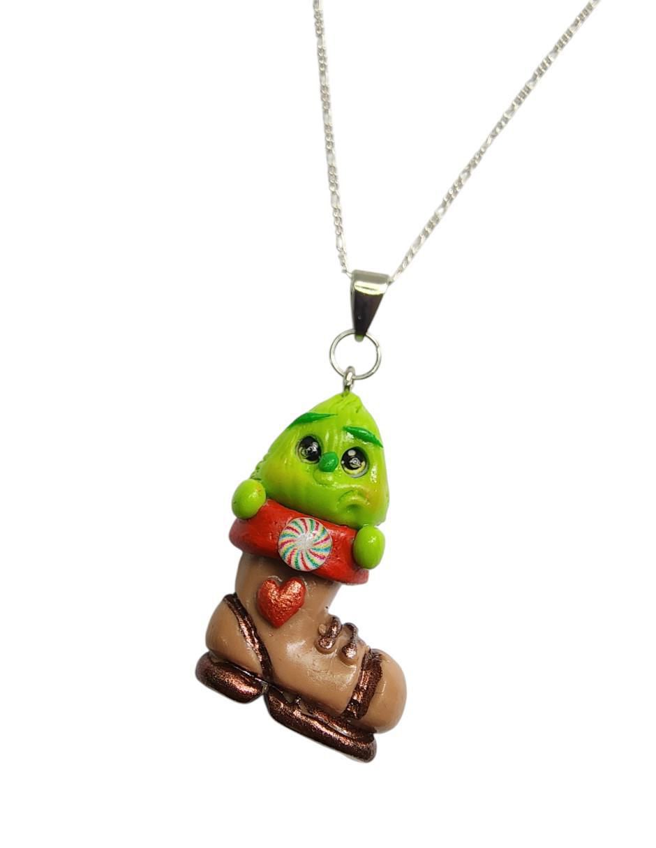 Collar Navidad Grinch de plata P 925 3