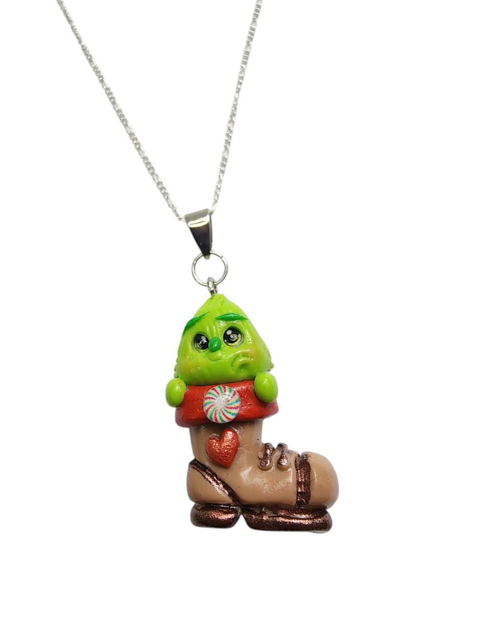 Collar Navidad Grinch de plata P 925 4