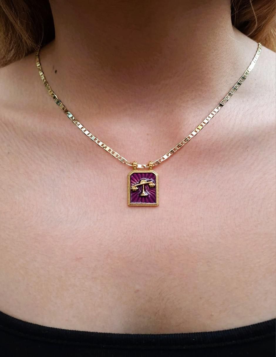 Collar con dije signo zodiacal Constelaciones de oro laminado 10 K 3