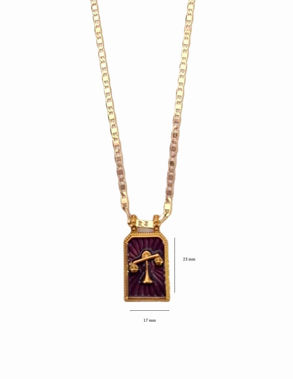 Collar con dije signo zodiacal Constelaciones de oro laminado 10 K 4
