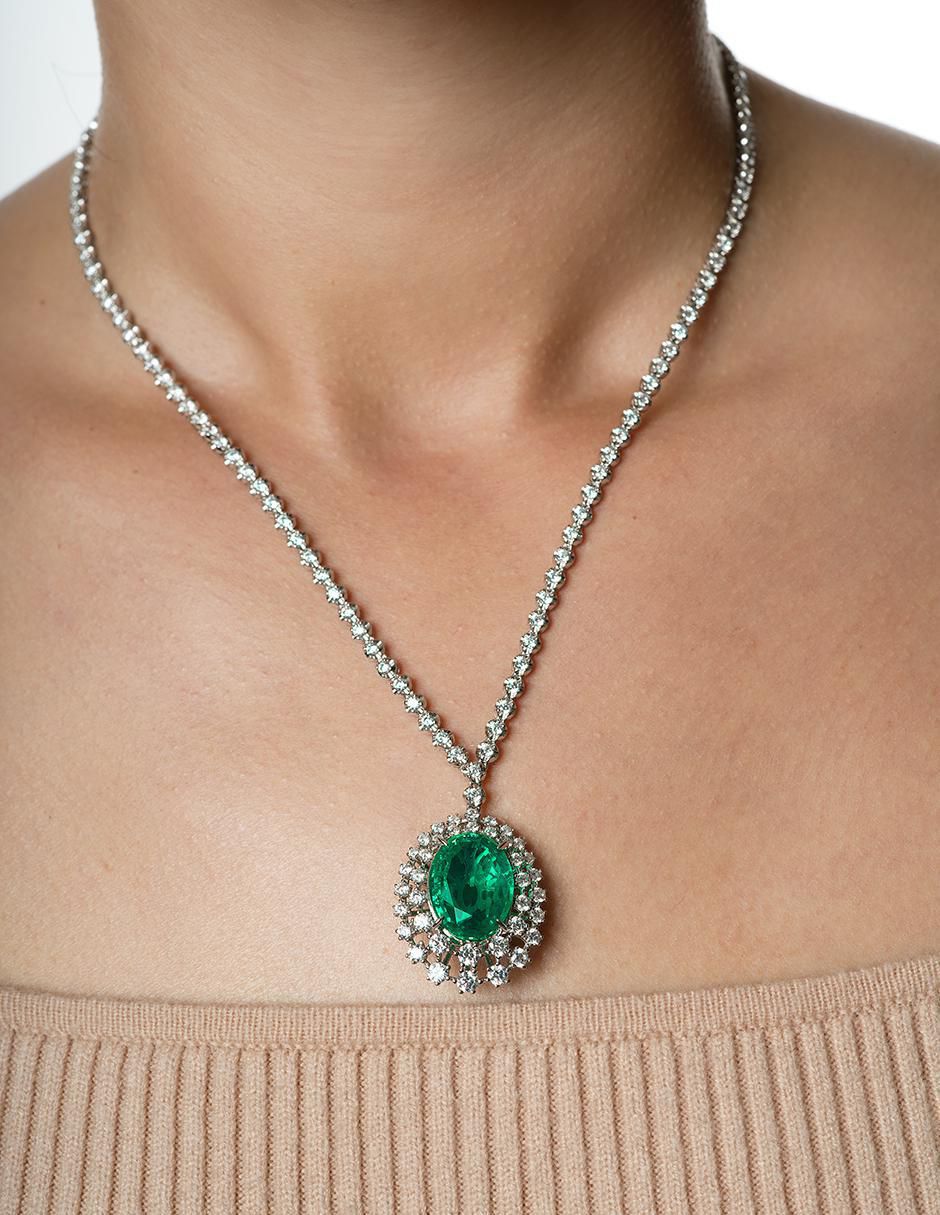 Collar de ovalado de plata P 925 3