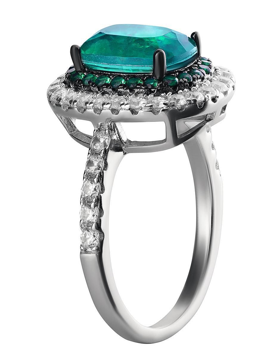 Anillo P 925 de plata turmalina pavé 2