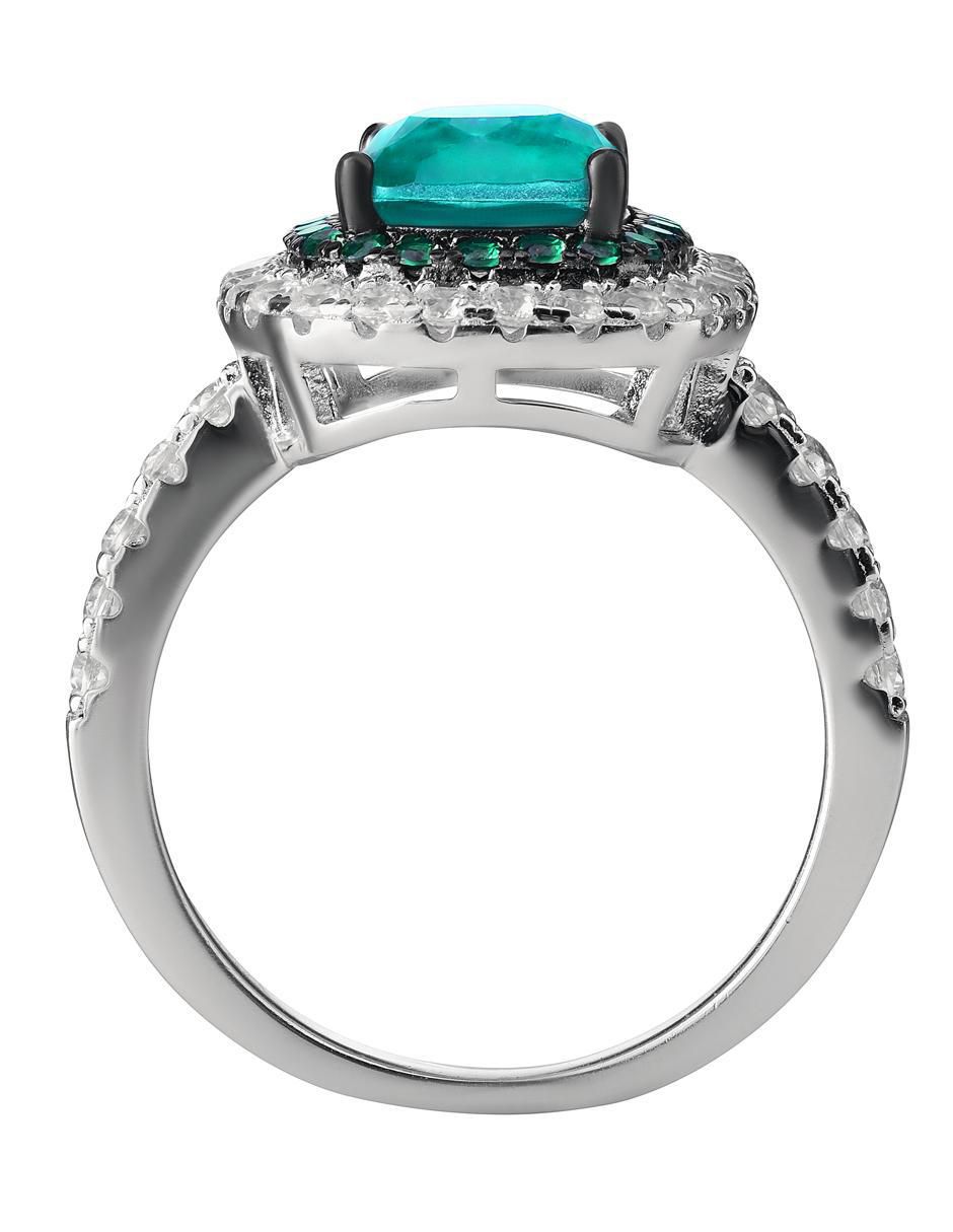 Anillo P 925 de plata turmalina pavé 3