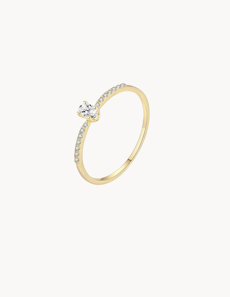 Anillo circular Olivia Wild circonita con acabado baño de oro 18 k 1
