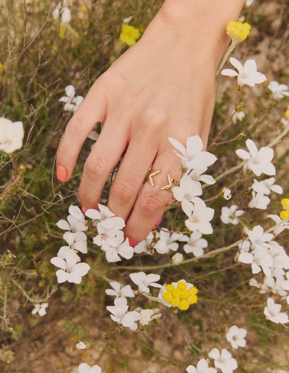 Anillo de hebilla Olivia Wild 18 k circonita baño de oro 3
