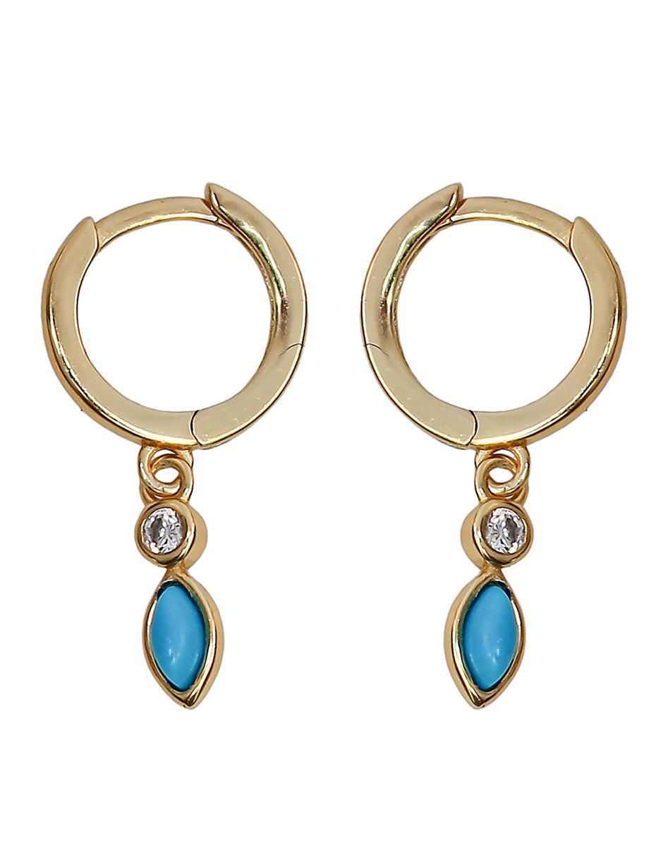 Aretes de gota de plata P 925 con acabado chapa de oro 2