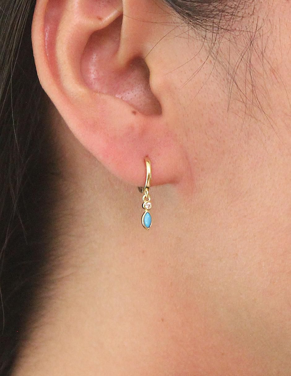Aretes de gota de plata P 925 con acabado chapa de oro 3