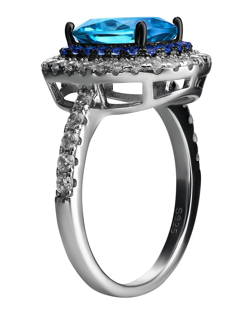 Anillo P 925 de plata topacio pavé 2