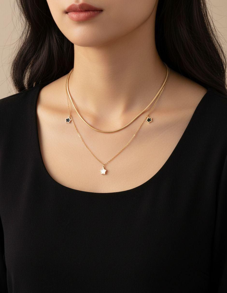 Collar estrella de oro laminado 10 K 4