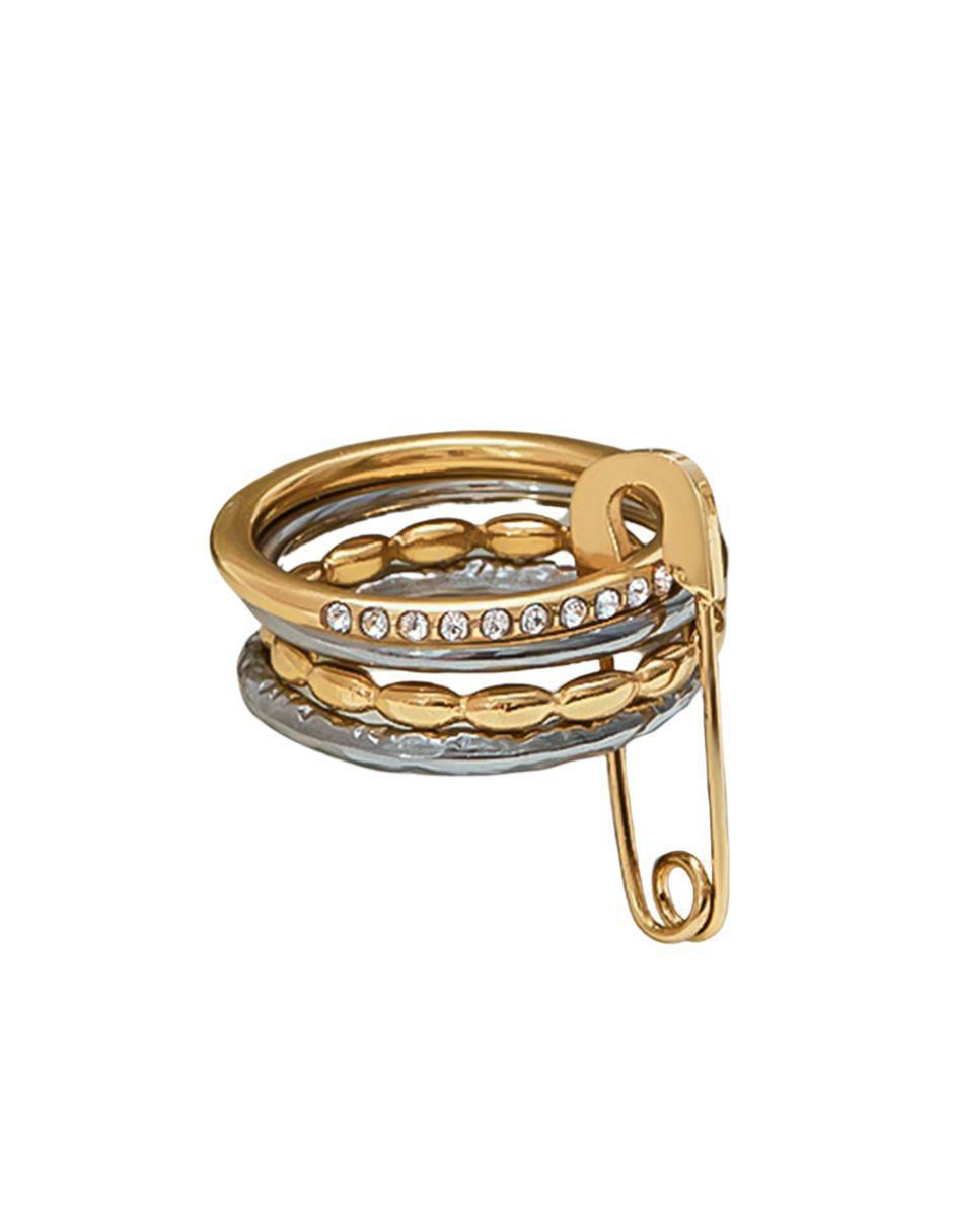 Anillo redondo 10 k de oro laminado zirconia pulido 5