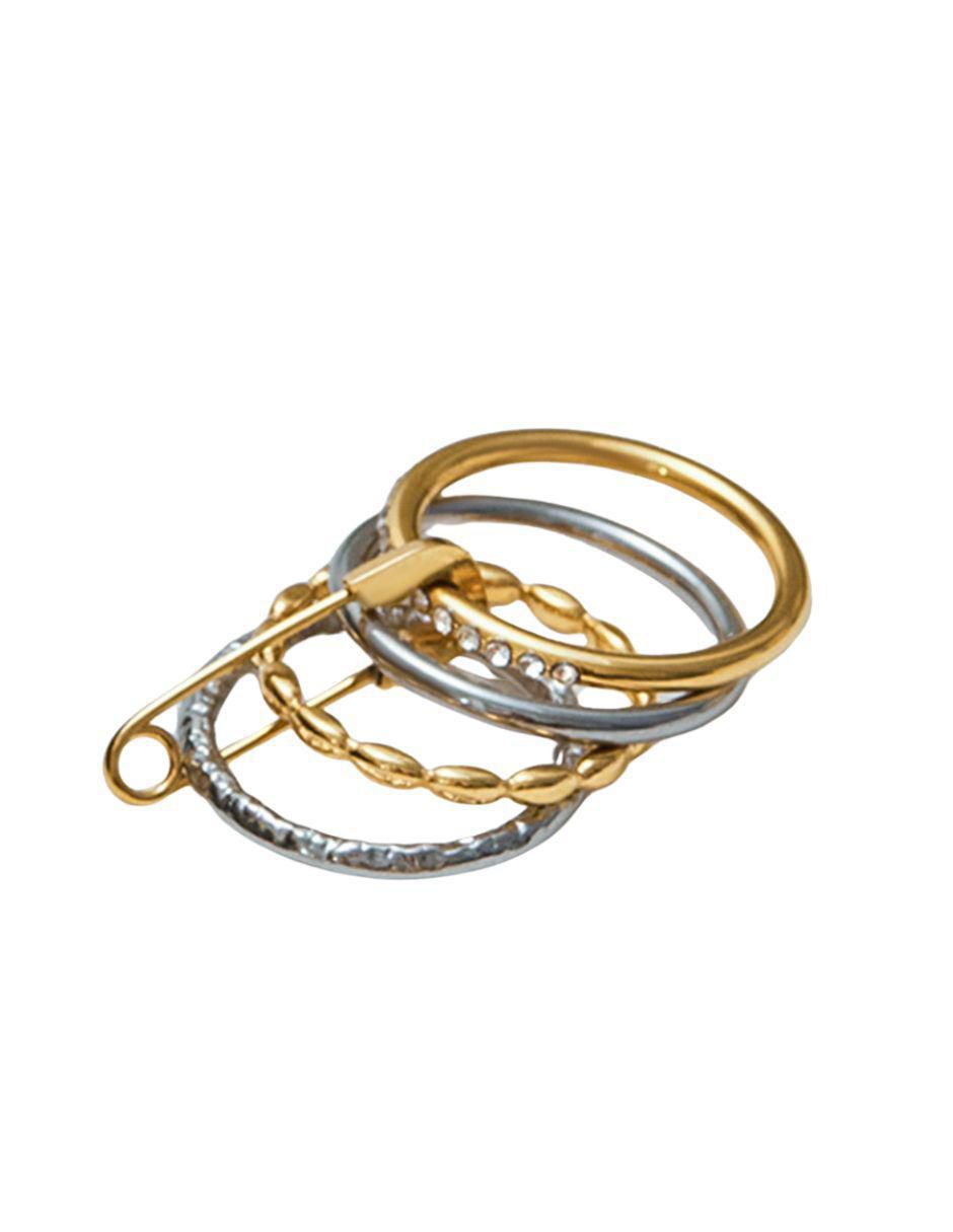 Anillo 10 k de oro laminado zirconia pulido