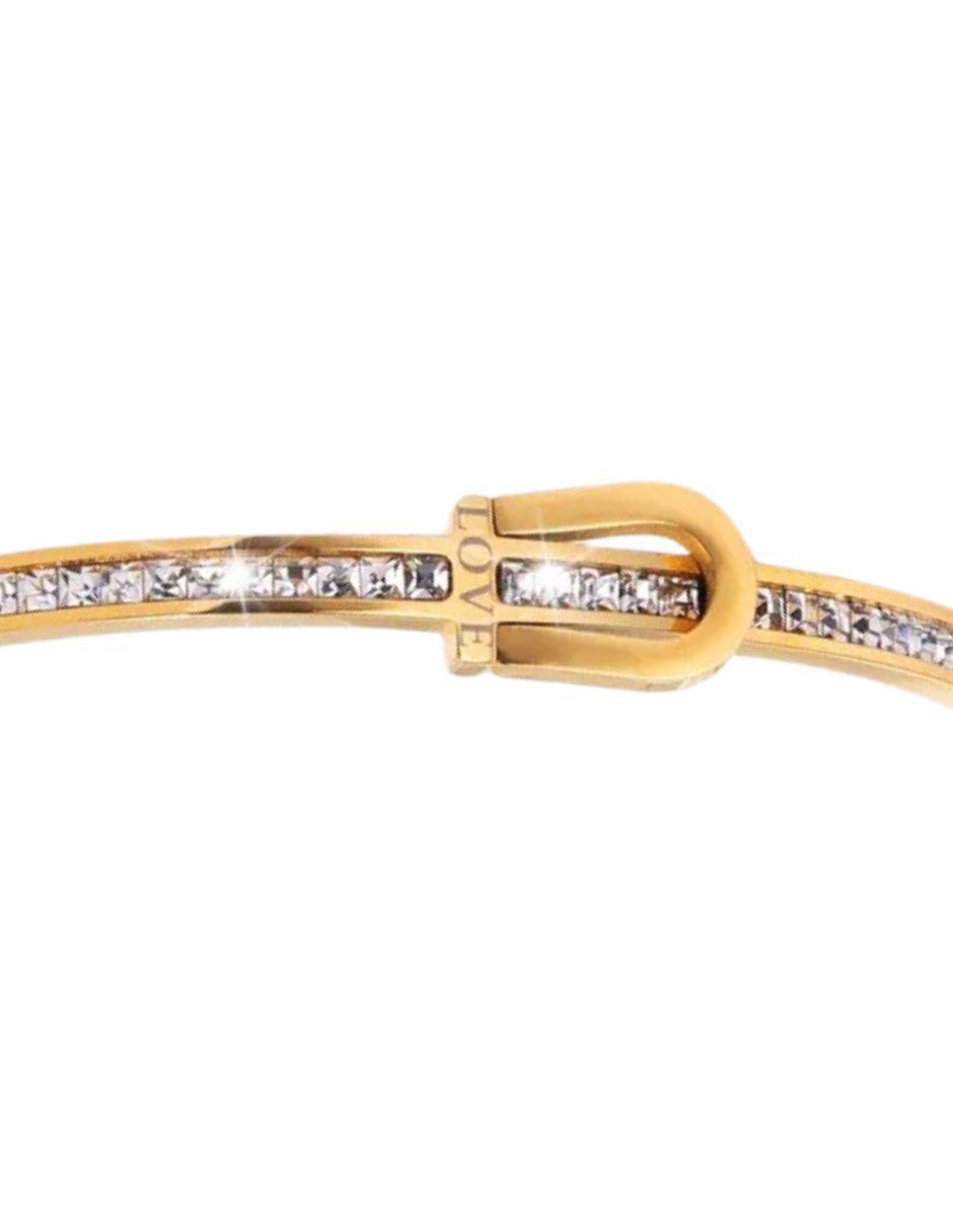 Brazalete de oro laminado con zirconia 8 K acabado pulido 4